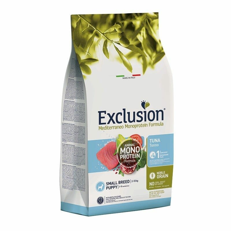 Exclusion Mediterraneo Monoprotein Noble Grain Croquettes au poulet pour chiots de petite taille, sac de 500 g