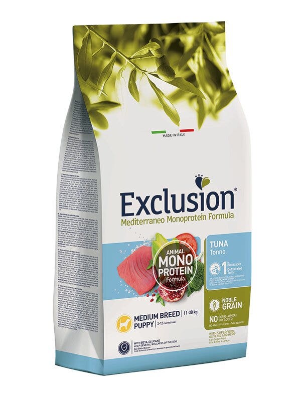 Exclusion Mediterraneo Monoprotein Formula Noble Grain Tuna Croquettes au thon pour chatons de taille moyenne, sac de 3 kg