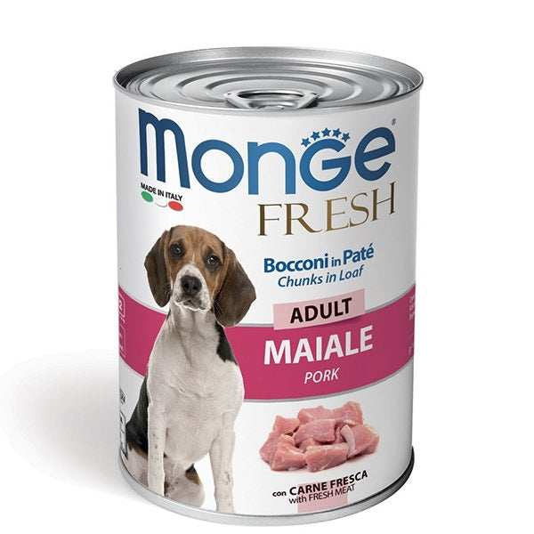 Monge Fresh Adult Porc Nourriture humide pour chiens adultes 400 g