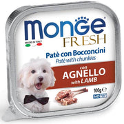 Monge Fresh Pâté Bouchées à l'Agneau Nourriture humide pour chiens adultes 100 g