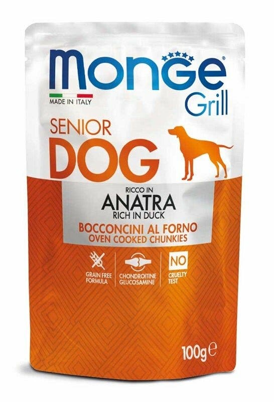 Monge Fresh Pâté Bouchées au Canard Aliment Humide pour Chiens Adultes 100 g
