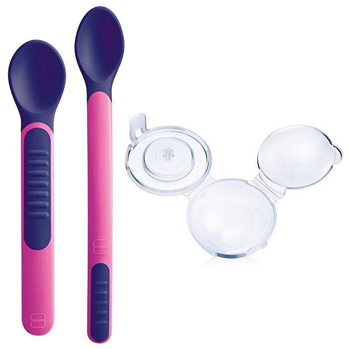Mam Heat Sensitive Cuillères souples rose 6 mois+