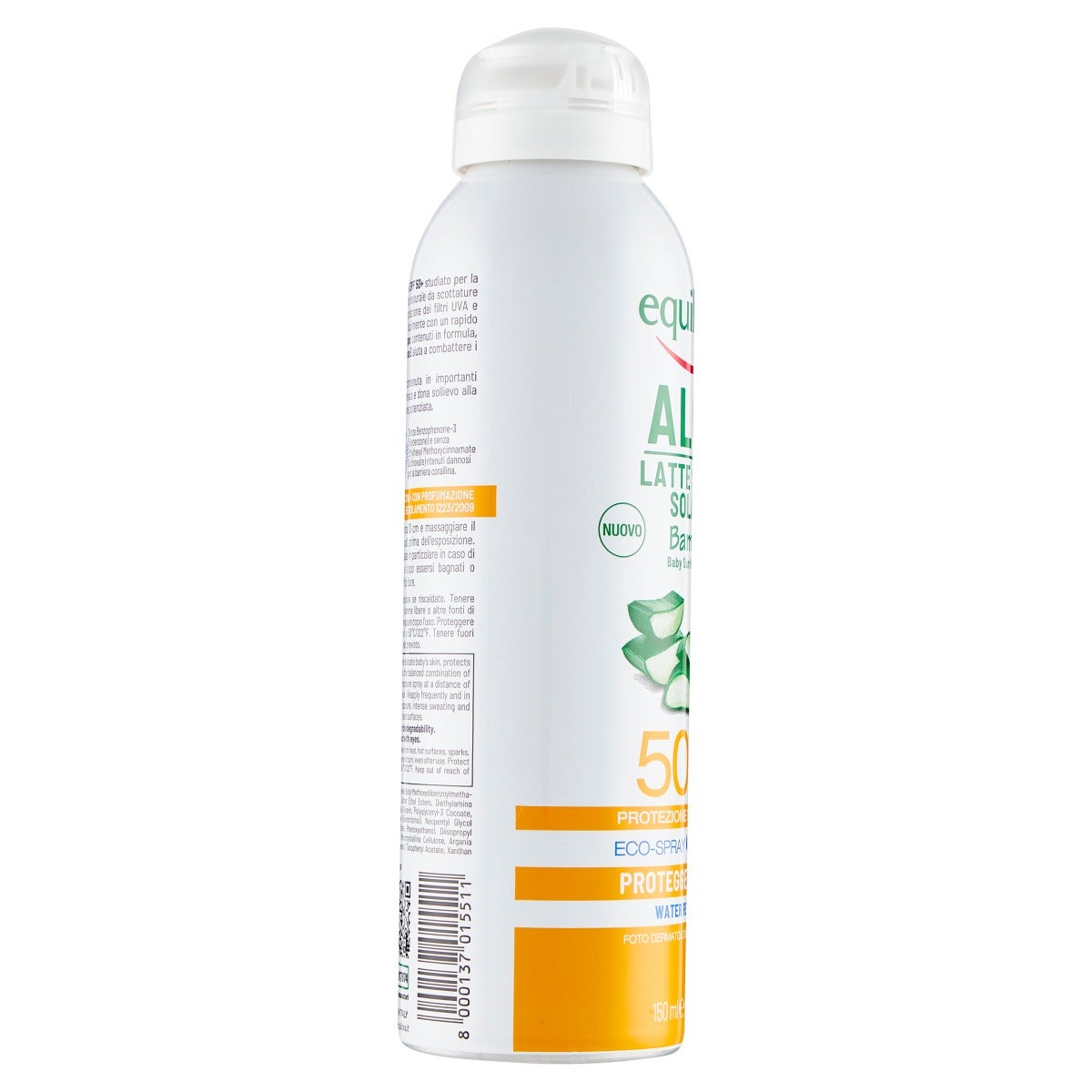 Equilibra Aloe Lait Spray Solaire Corps Enfants Peau Délicate SPF50+ 150 ml