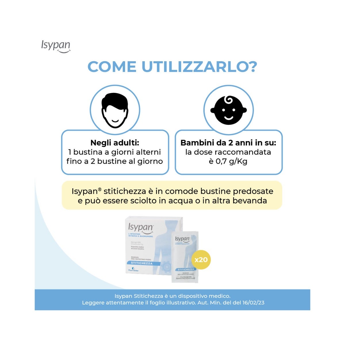 Isypan Constipation Macrogol 4000, 20 sachets de 10 g