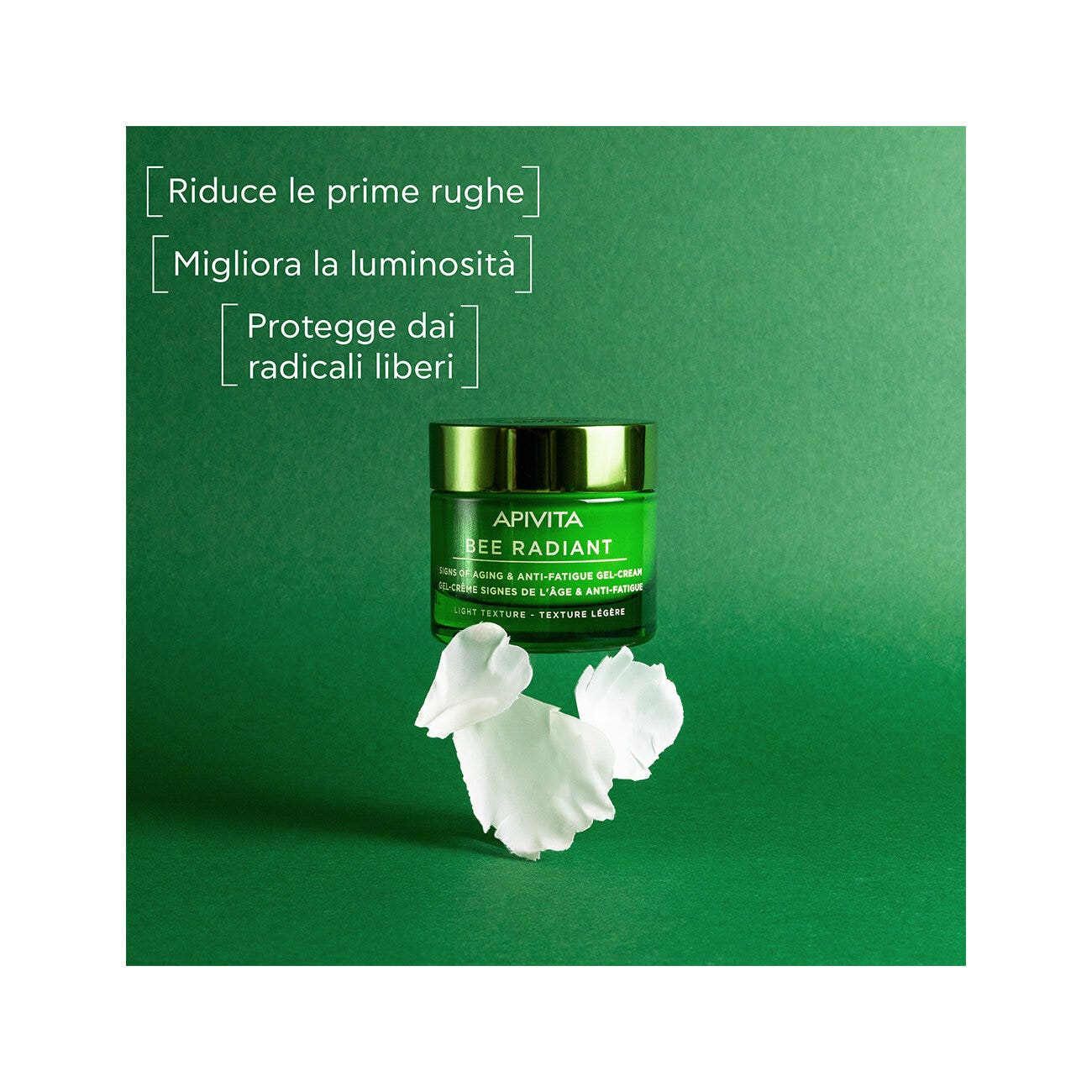 Apivita Bee Radiant Crème-gel anti-fatigue à la pivoine Light 50 ml