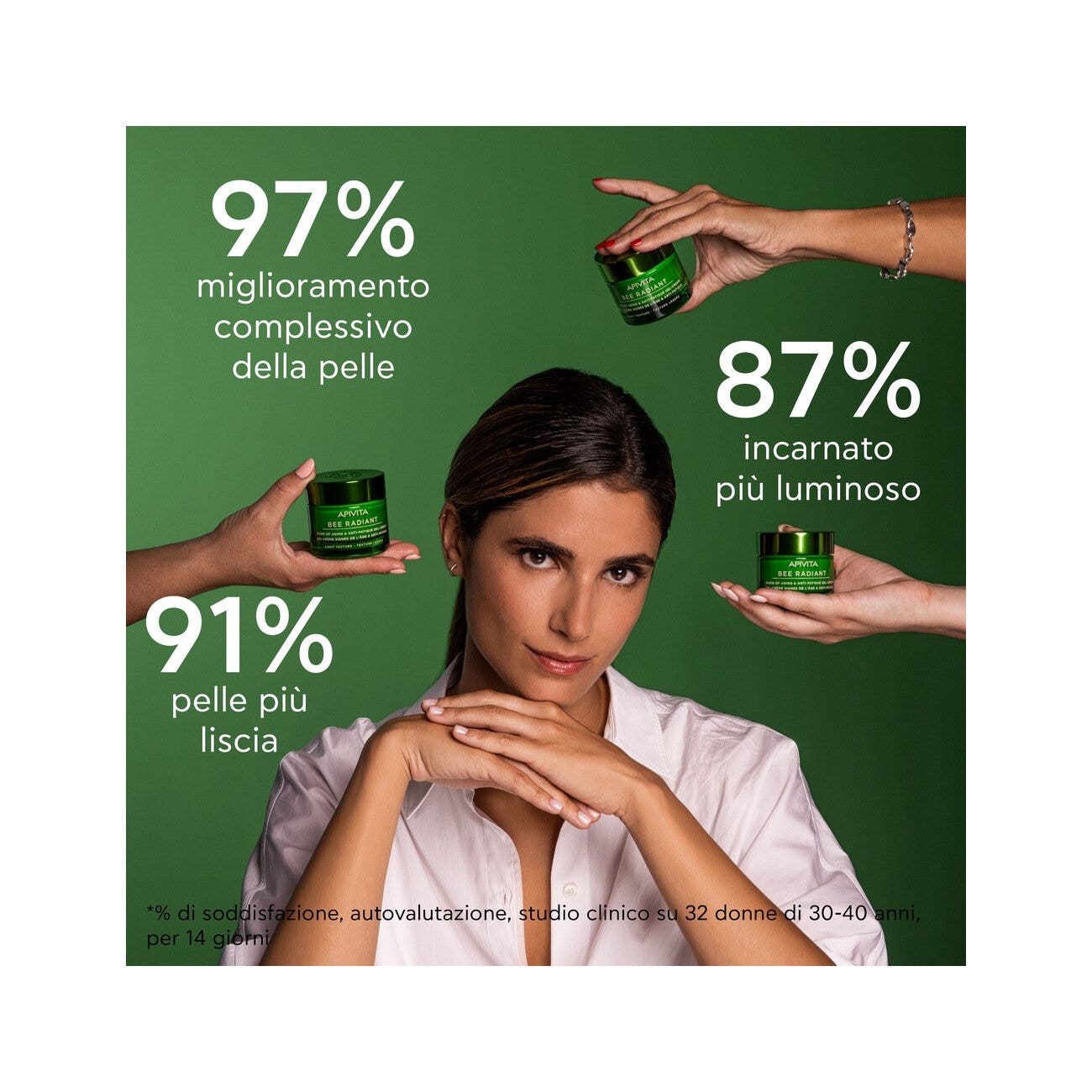 Apivita Bee Radiant Crème-gel anti-fatigue à la pivoine Light 50 ml