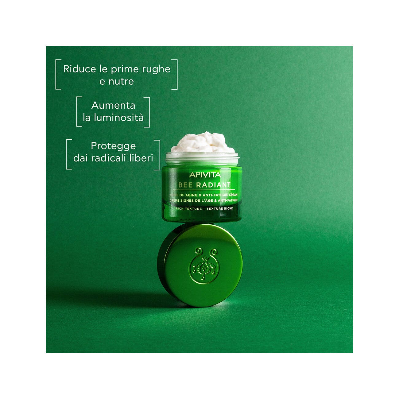 Apivita Bee Radiant Crème-gel anti-fatigue Peony Rich 50 ml