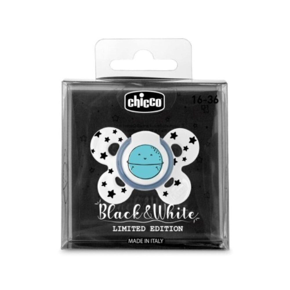 Chicco Sucette Comfort Noir et Blanc en silicone 16-36 mois 1 pièce