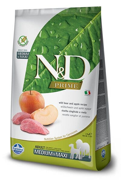 Farmina N&D Prime Cinghiale E Mela Cani Adulti Taglia Media E Grande Sacco 2,5kg