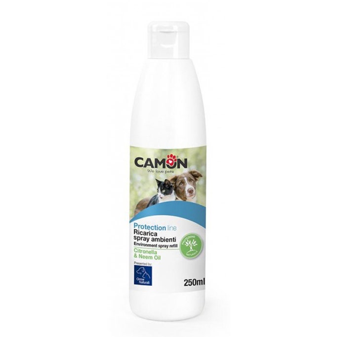 Camon Protection Recharge Spray d'ambiance à la citronnelle et au neem pour chiens/chats 250 ml