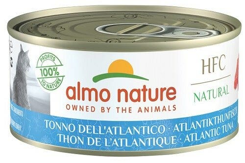 Almo Nature HFC Natural Nourriture humide au thon de l'Atlantique pour chats adultes Boîte de 150 g