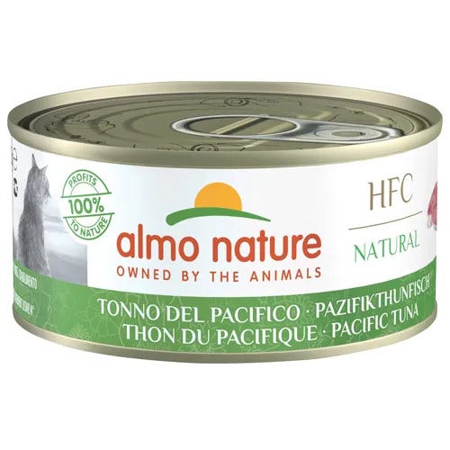 Almo Nature HFC Natural Nourriture humide au thon du Pacifique pour chats adultes Boîte de 150 g