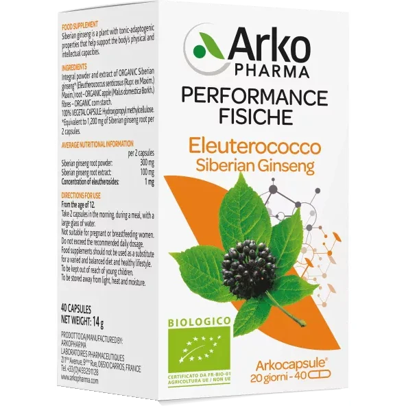 Arkocaps Éleuthérocoque Bio 40 gélules