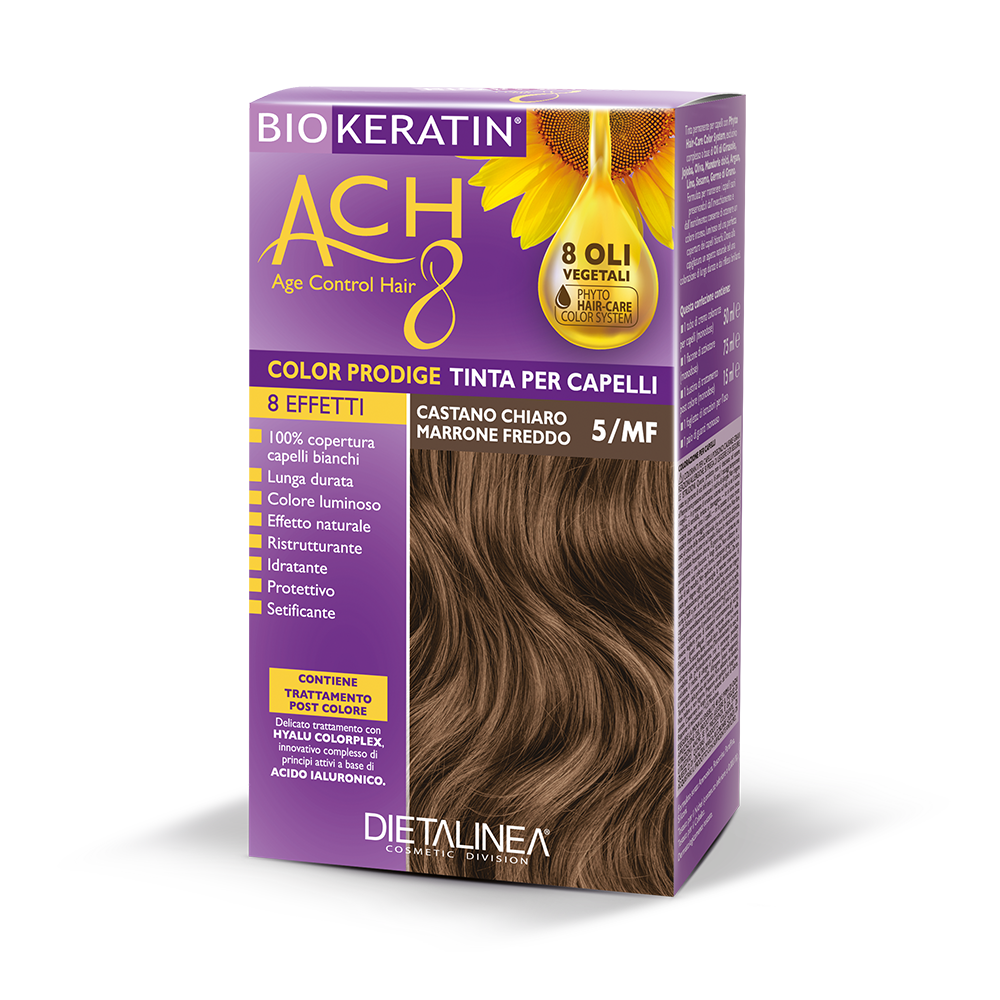 Biokeratin ACH 8 Kit de coloration capillaire 5/MF Châtain clair brun froid