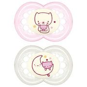 Mam Night Set Succhietto In Silicone Per Bambine 6 Mesi+ Fantasia Assortita