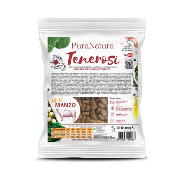 PuraNatura Tenerosi Bœuf Croquettes pour chiens adultes Sac de 200 g