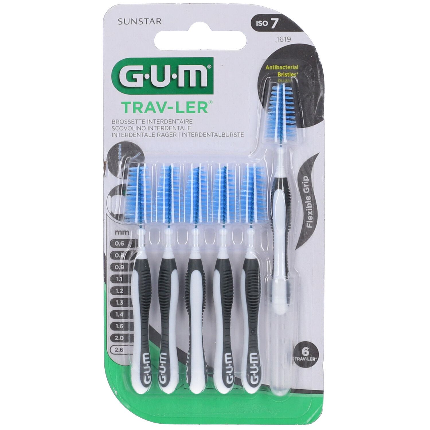 Gum Trav-Ler Brossettes interdentaires Iso7 2,6 mm 6 pièces