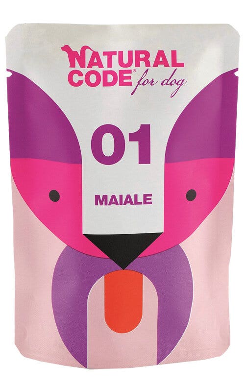 Natural Code 01 Porc pour chiens adultes, sachet de 100 g