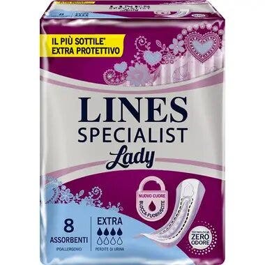 Lines Specialist Lady Serviettes hygiéniques pour incontinence Extra 8 pièces