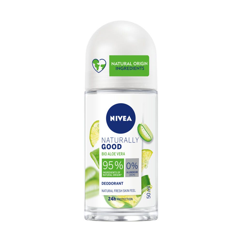 Nivea Naturally Good Déodorant Roll-on à l'Aloe Vera Déodorant à l'Aloe Vera Bio 0 % d'aluminium 50 ml