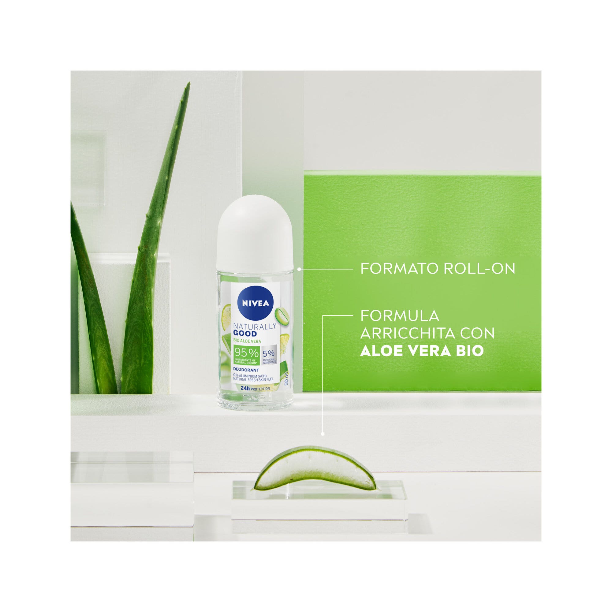 Nivea Naturally Good Déodorant Roll-on à l'Aloe Vera Déodorant à l'Aloe Vera Bio 0 % d'aluminium 50 ml