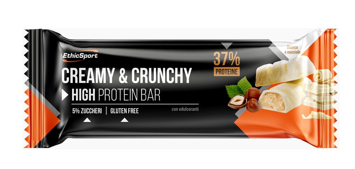 EthicSport Barre Creamy & Crunchy au chocolat blanc et aux noisettes 30 g