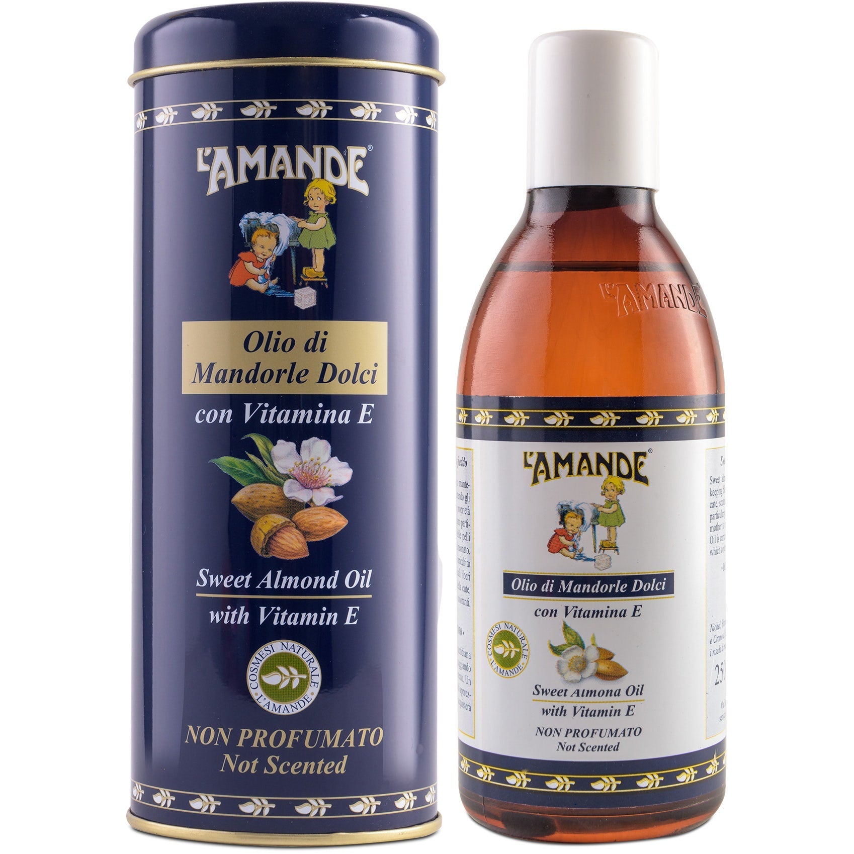 L'Amande Marseille Boîte d'huile d'amande non parfumée 250 ml