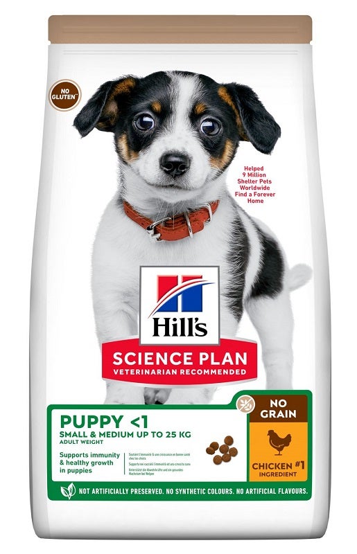 Hill's Science Plan No Grain Puppy <1 Cibo Secco Con Pollo Per Cuccioli Taglia Piccola/Media Sacco 2,5kg