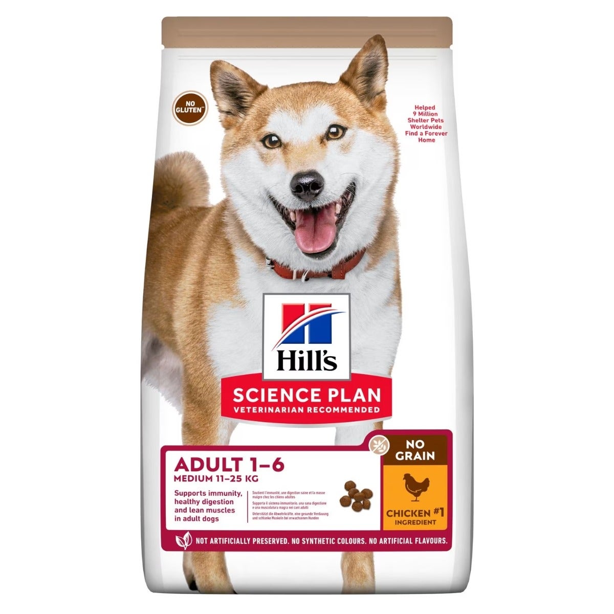 Hill's Science Plan No Grain Medium Adult Ipoallergenico Cibo Secco Con Pollo Cani Adulti Taglia Media Sacco 2,5kg
