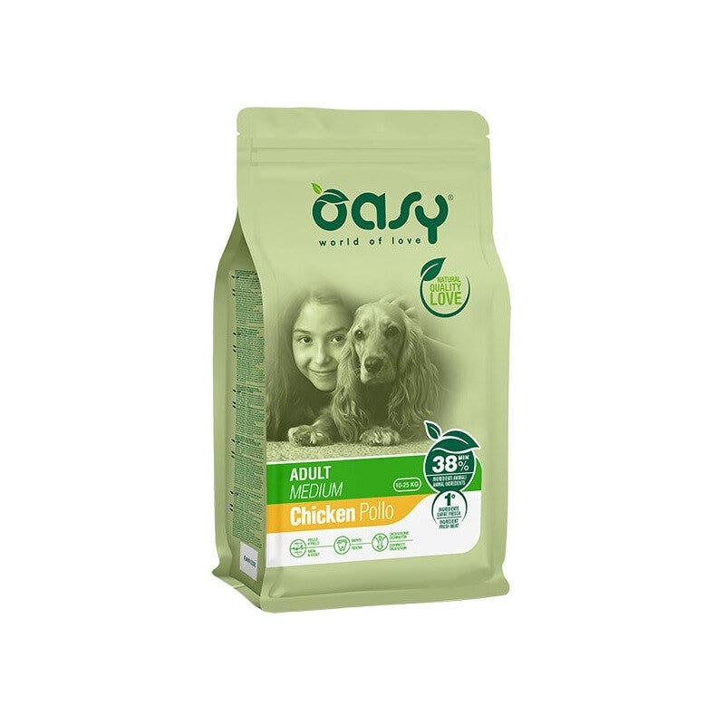 Oasy Adult Medium au poulet pour chiens adultes 3 kg