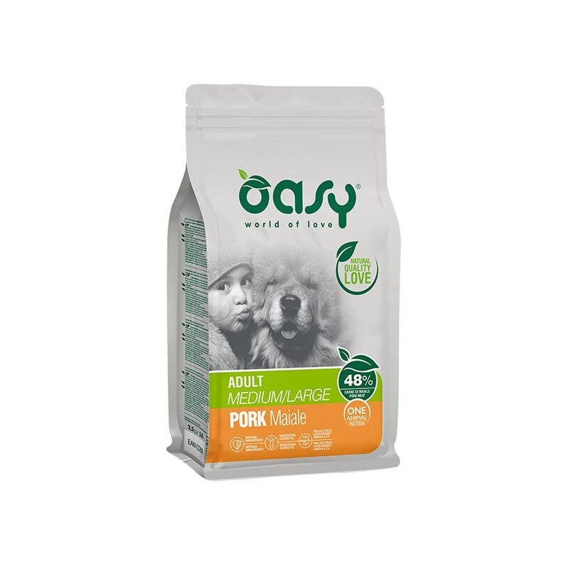 Oasy One Animal Protein Adult Medium & Large au porc pour chiens adultes 2,5 kg