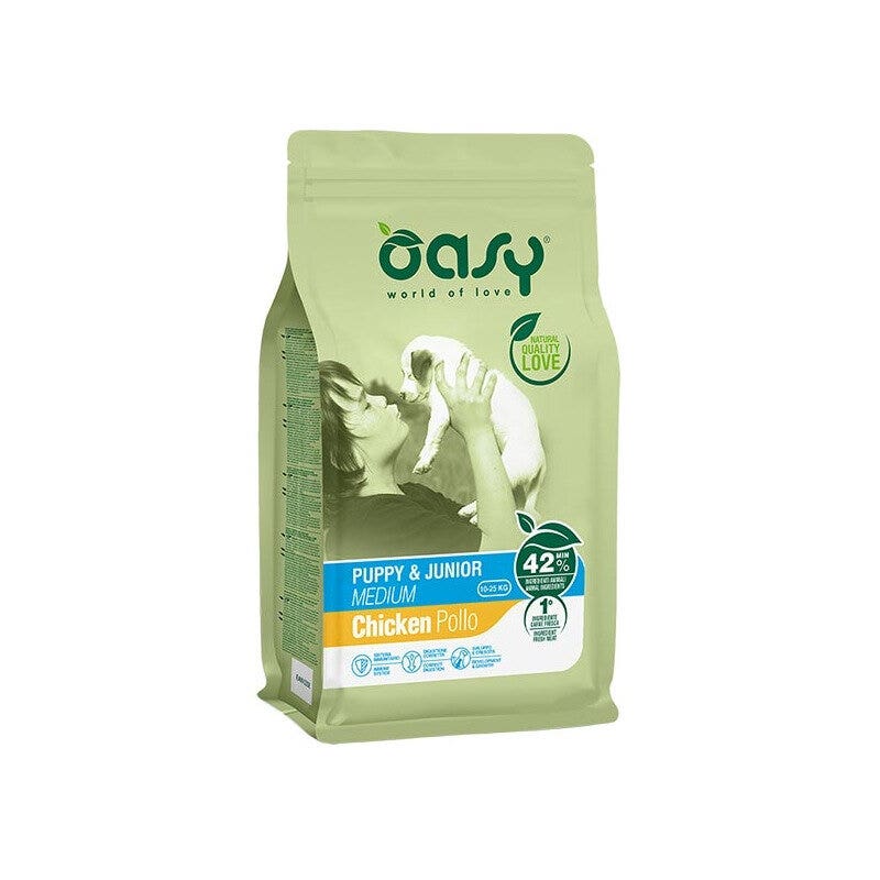 Oasy One Animal Protein Puppy & Junior Medium au poulet pour chiots 3 kg