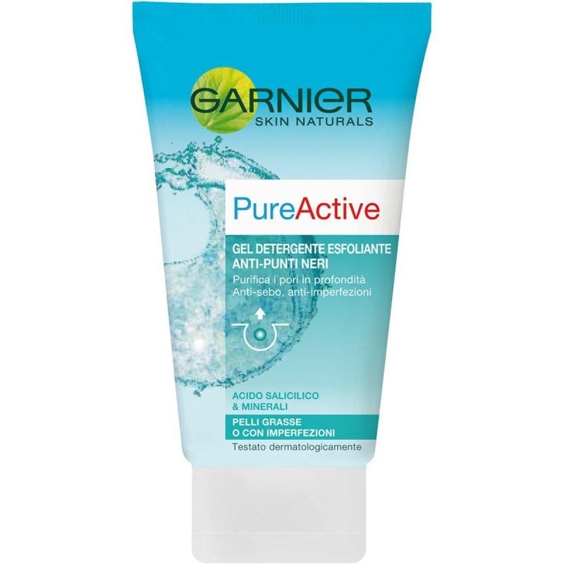 Garnier Pure Active Gel Nettoyant Exfoliant Anti-Points Noirs 150 ml