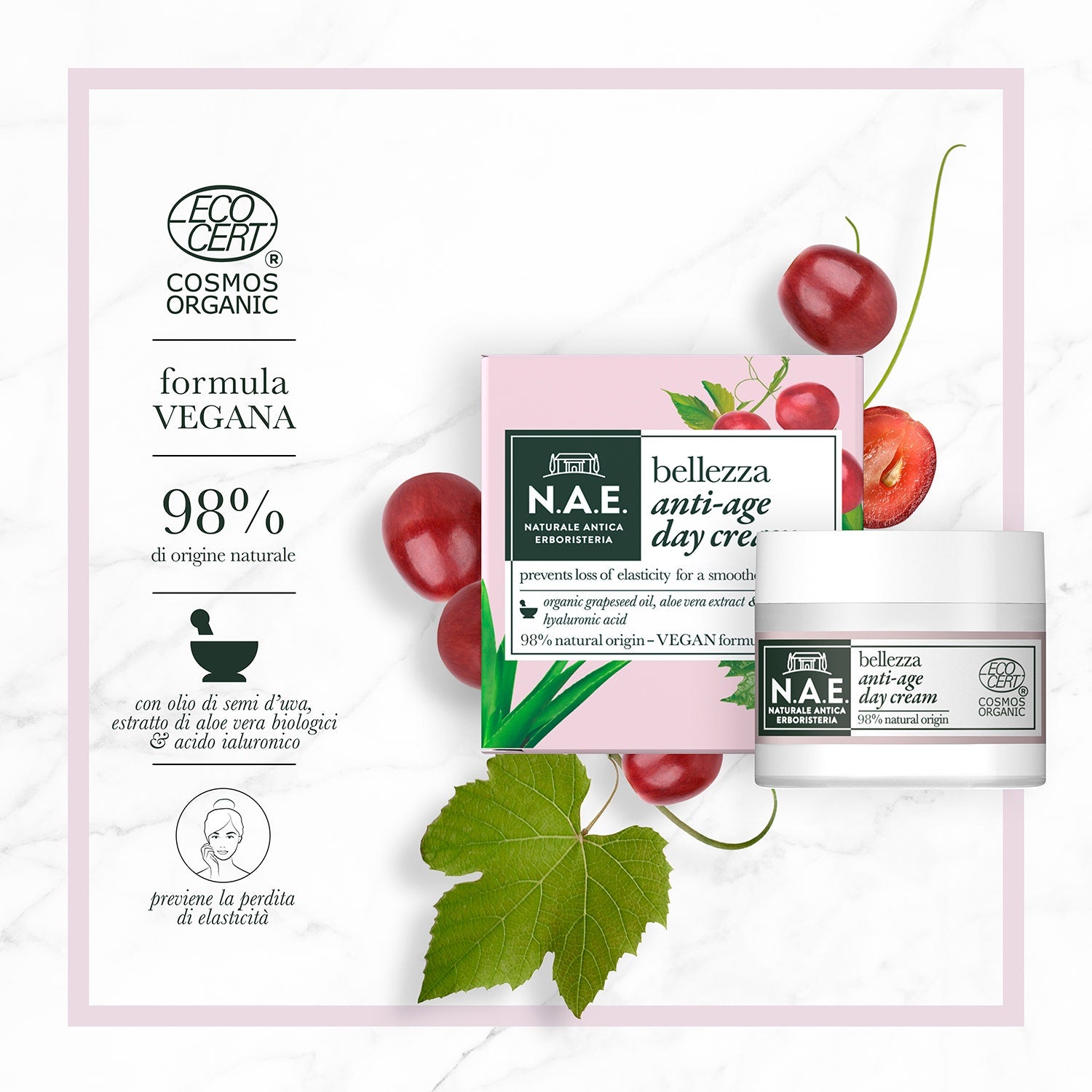 N.A.E. Crema Giorno Anti-Età Bellezza Formula Vegana 50ml