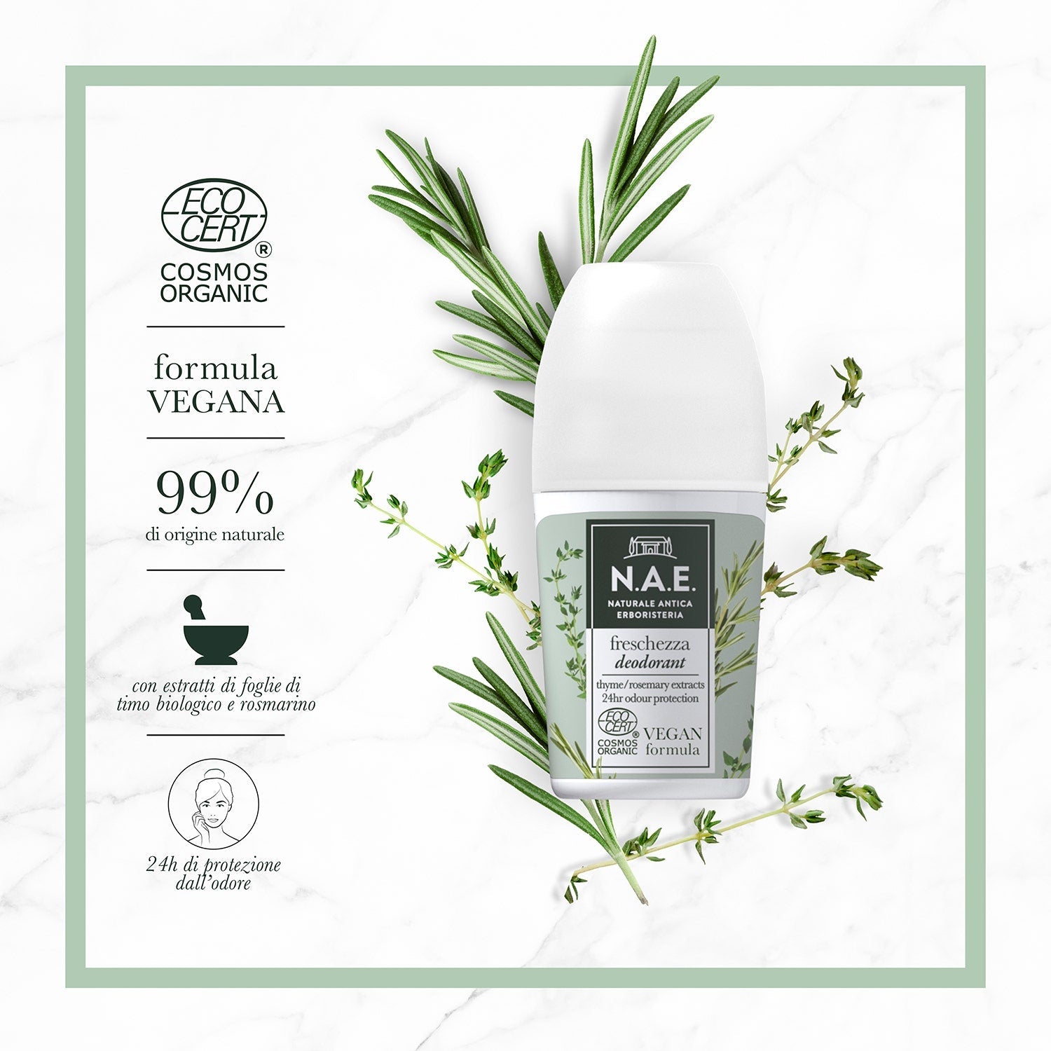 N.A.E. Deodorante Freschezza Formula Vegana 50ml