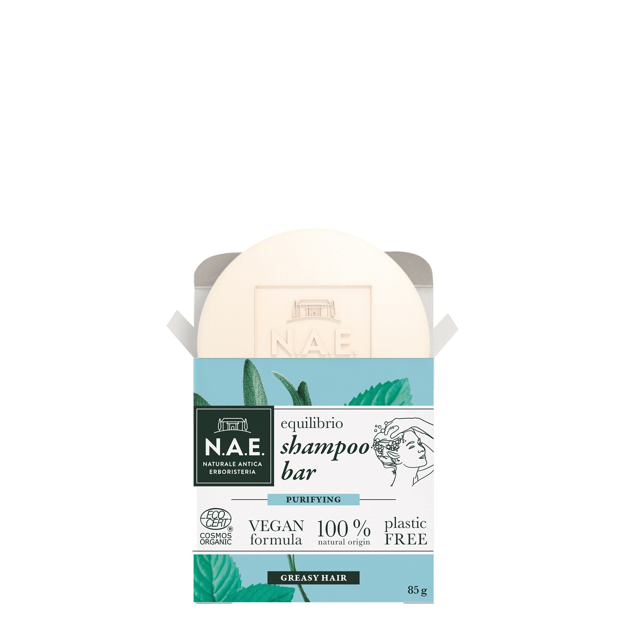 N.A.E. Shampooing solide Équilibre pour cheveux gras 85 g