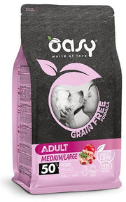 Oasy Grain Free Formula Cibo Secco Maiale Per Cani Adulti Taglia Media/Grande 2,5kg