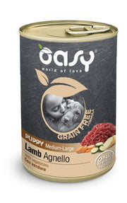 Oasy Grain Free Formula Nourriture humide à l'agneau pour chiots de taille moyenne/grande 400 g