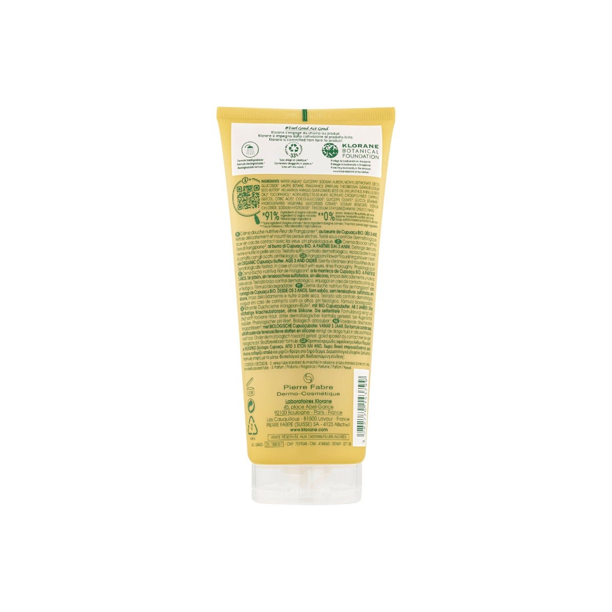 Klorane Crème de Douche Fleur de Frangipaniers 200 ml