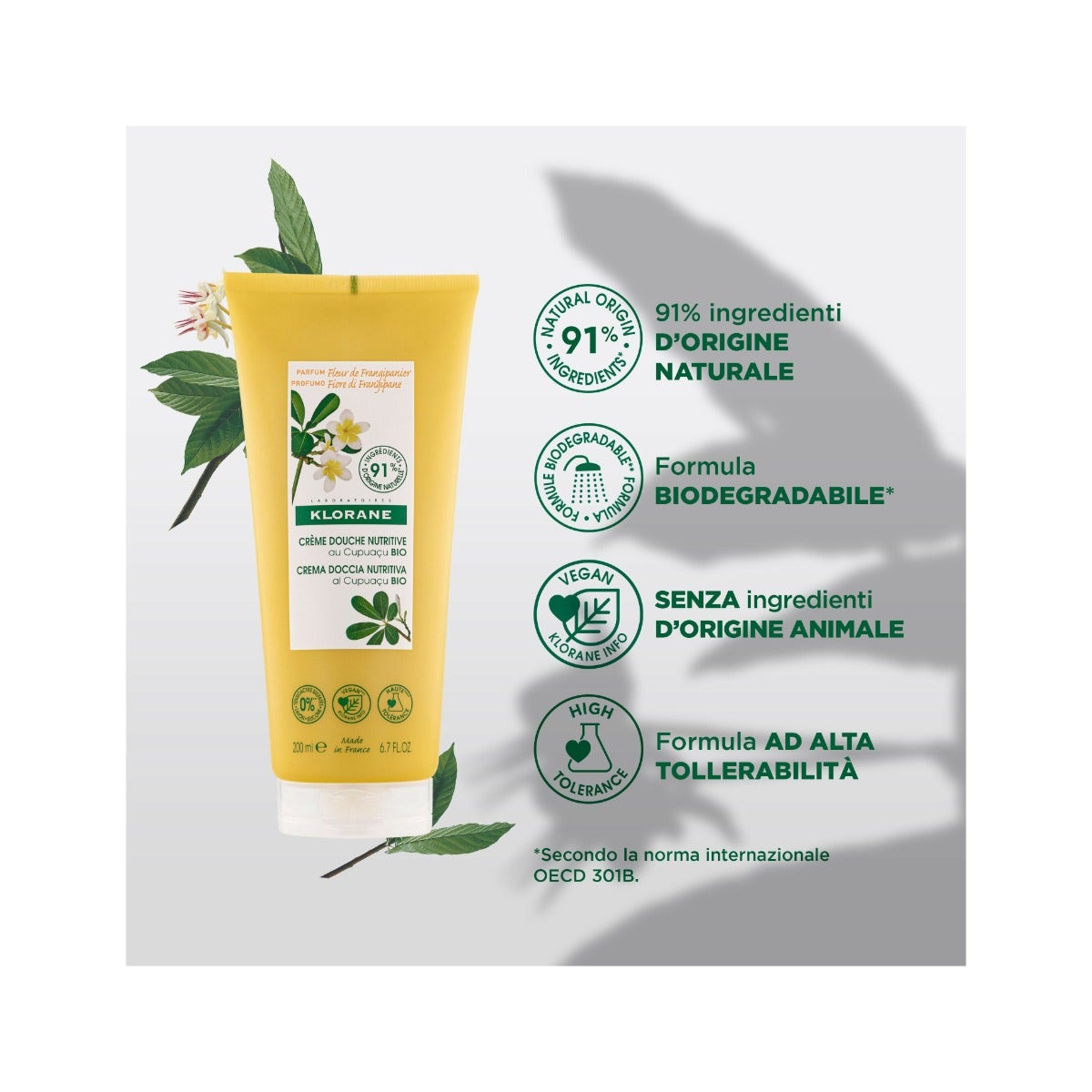 Klorane Crème de Douche Fleur de Frangipaniers 200 ml