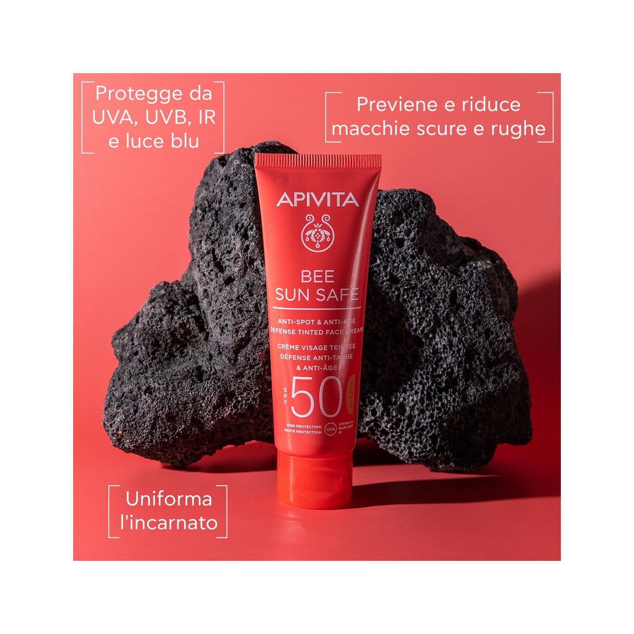 Apivita Bee Sun Safe Crema Viso Colorata SPF50 Anti-Macchia&Anti-Age 50ml