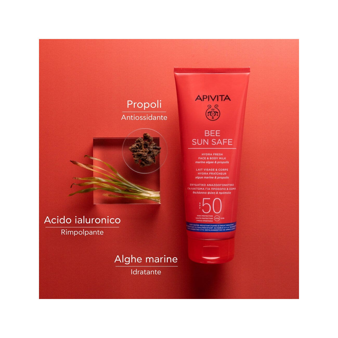 Apivita Bee Sun Safe Hydra Fresh Latte Solare SPF50 Viso Corpo 200ml