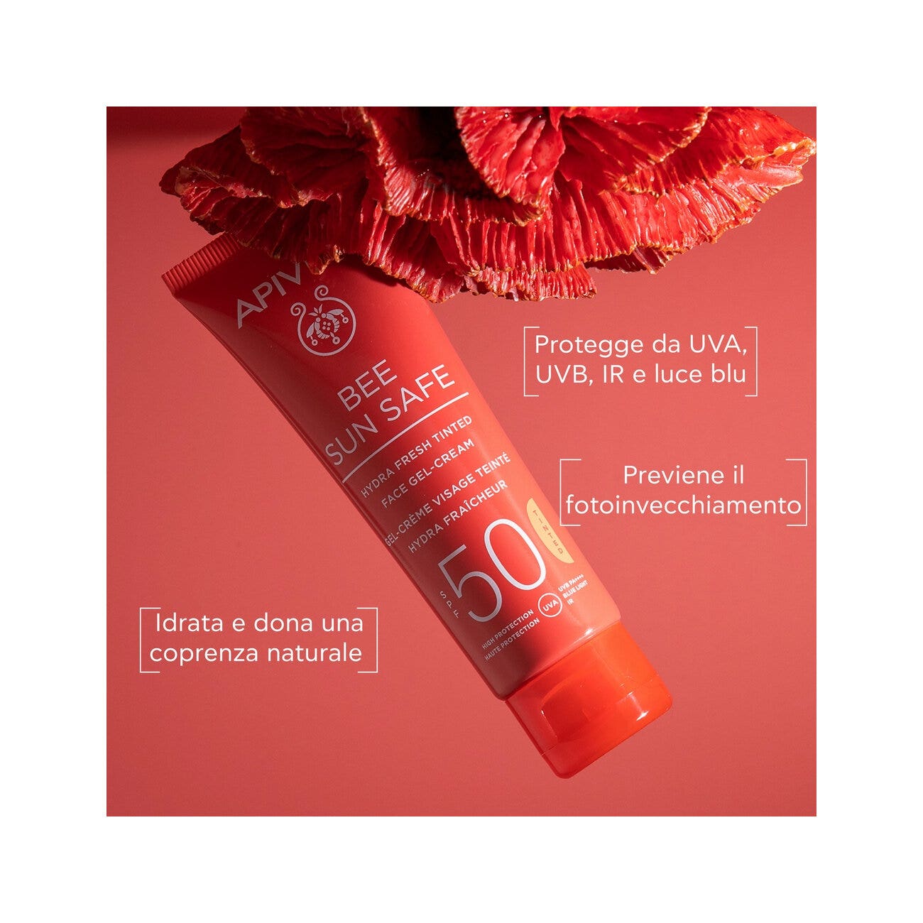 Apivita Bee Sun Safe Hydra Fresh Crema Gel Viso Colorata SPF50 50ml