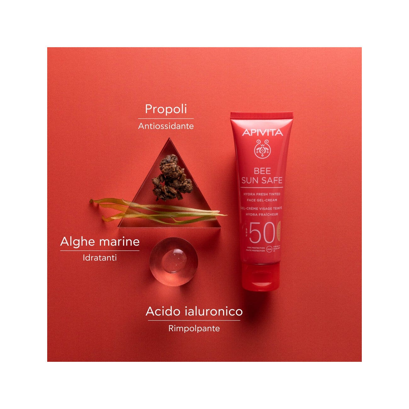 Apivita Bee Sun Safe Hydra Fresh Crema Gel Viso Colorata SPF50 50ml