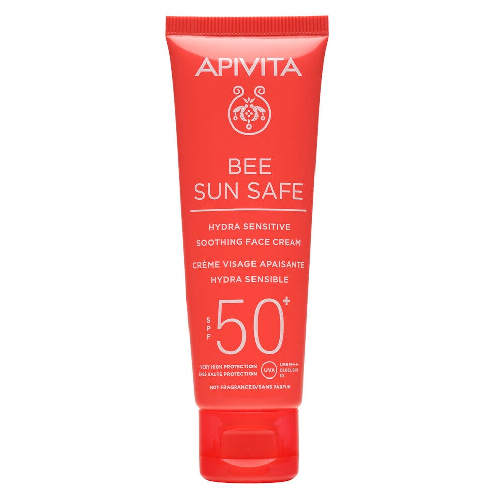 Apivita Bee Sun Safe Crème Visage Apaisante Hydra Sensitive Peaux Sensibles SPF50+ 50 ml