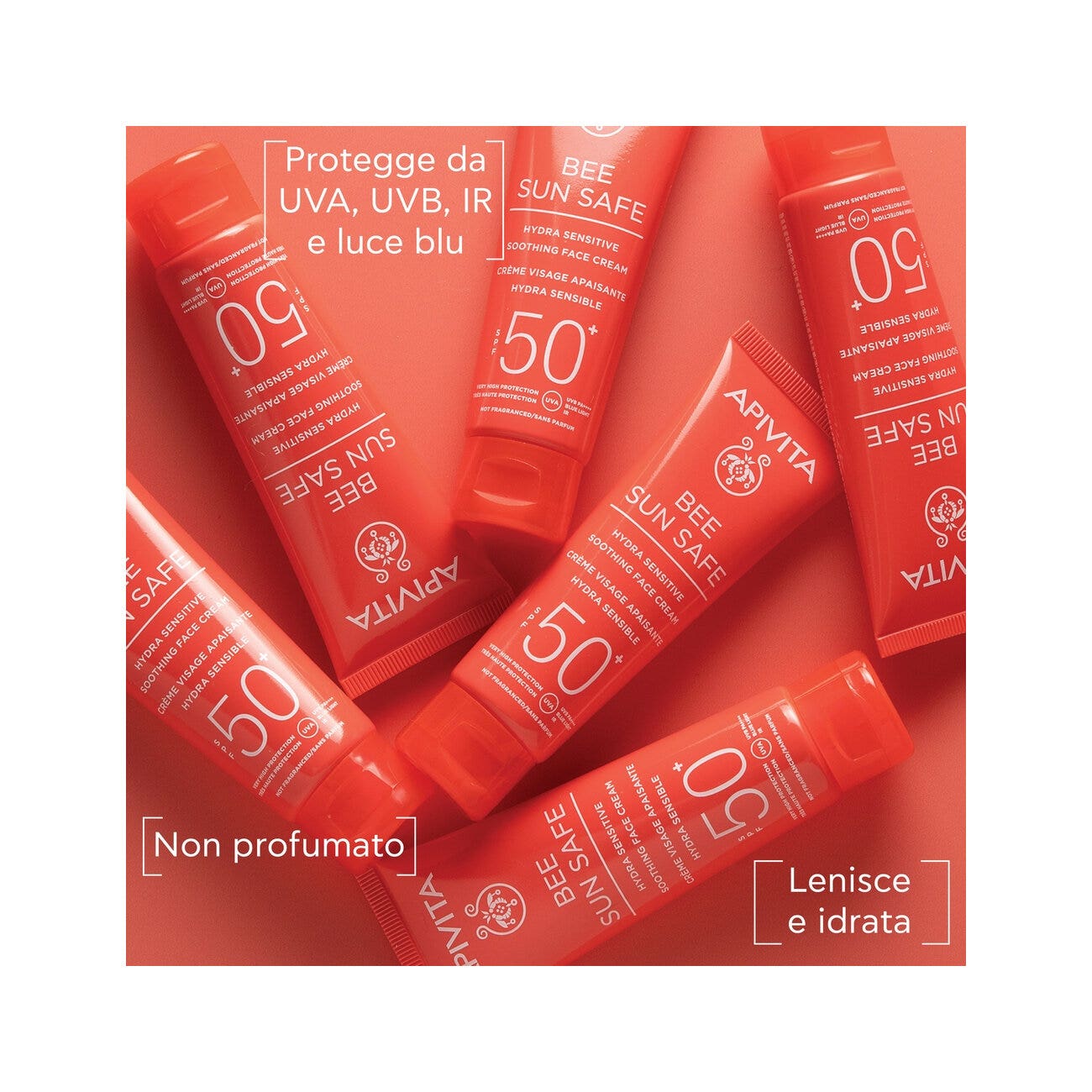 Apivita Bee Sun Safe Crème Visage Apaisante Hydra Sensitive Peaux Sensibles SPF50+ 50 ml