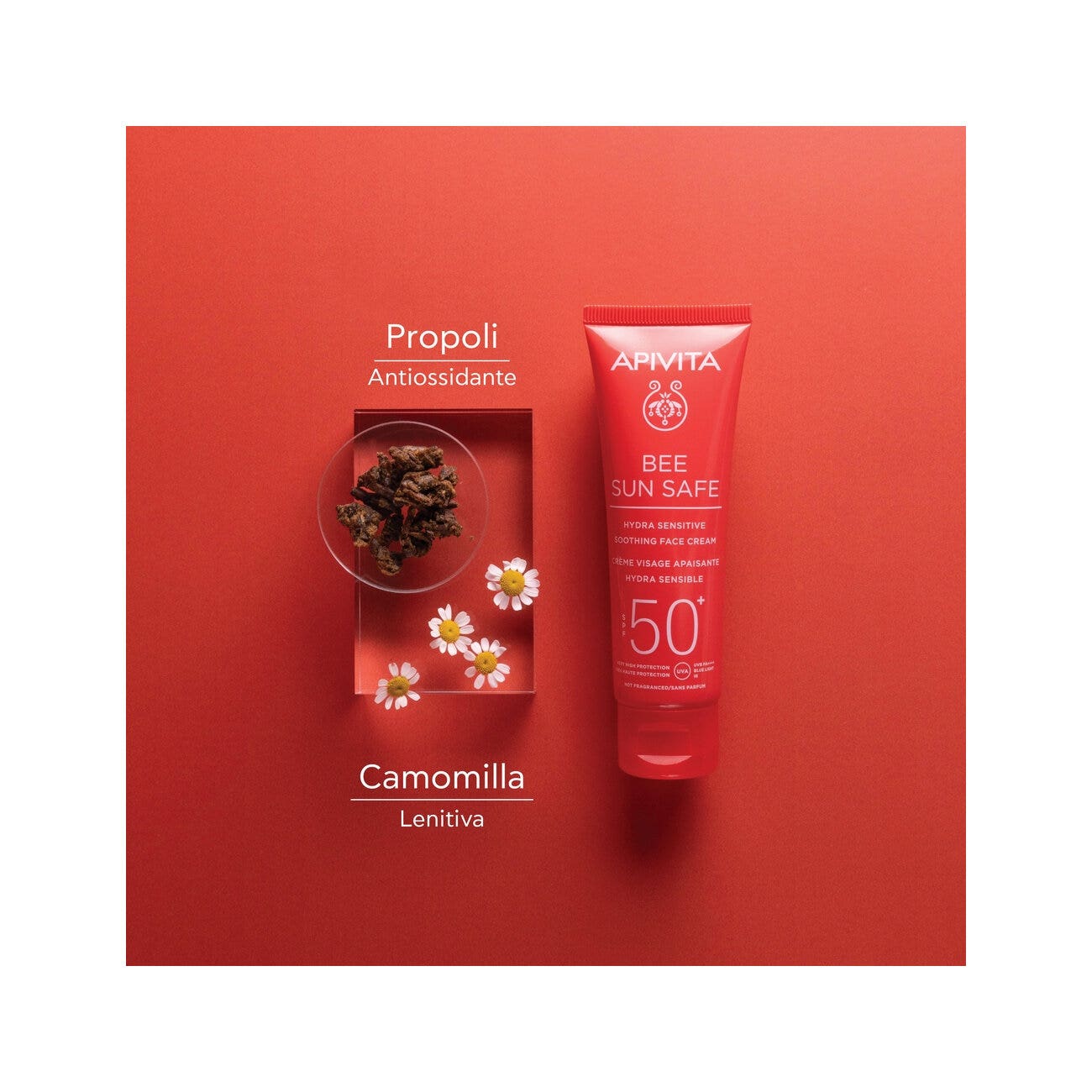 Apivita Bee Sun Safe Crème Visage Apaisante Hydra Sensitive Peaux Sensibles SPF50+ 50 ml