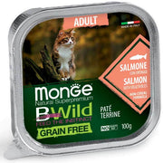 Monge B Wild Grain Free Saumon aux légumes, nourriture humide pour chats adultes, 100 g