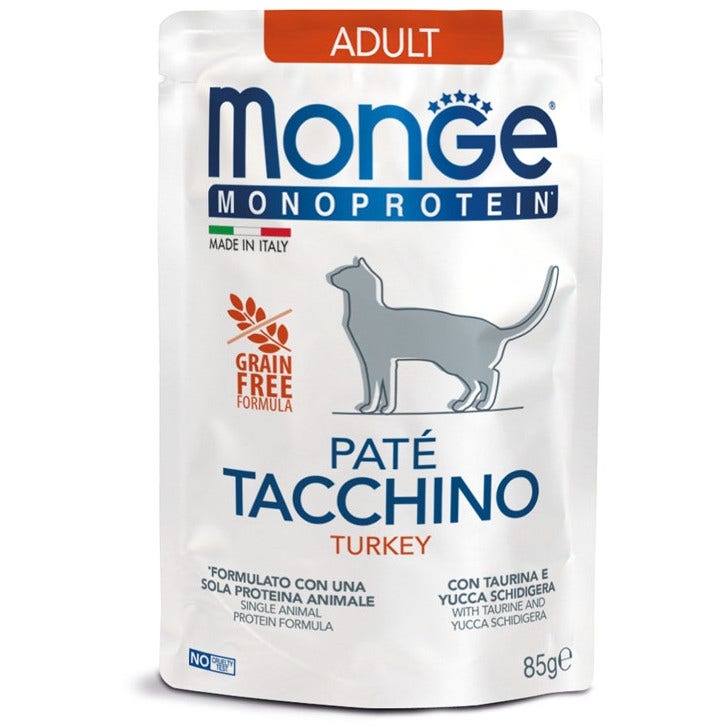Monge Monoprotein Pâté à la dinde - Nourriture humide pour chats adultes 85 g