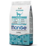Monge Morue Monoprotein Croquettes pour chats adultes stérilisés, sac de 1,5 kg